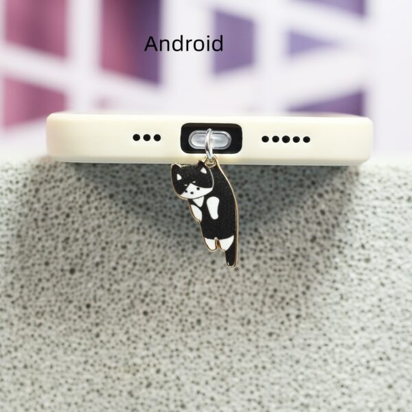 Cute Cat Mobile Phone Dust Plug Alloy Pendant - Image 7