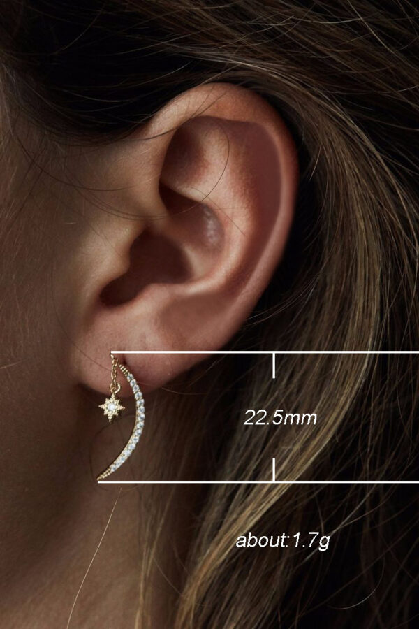 Women's XINGX Crescent Moon Earrings Fashion Micro Inlay - Image 4