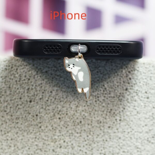 Cute Cat Mobile Phone Dust Plug Alloy Pendant - Image 9