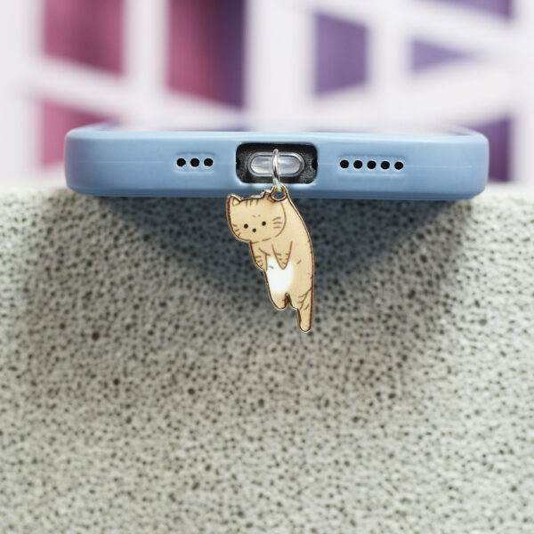 Cute Cat Mobile Phone Dust Plug Alloy Pendant - Image 3