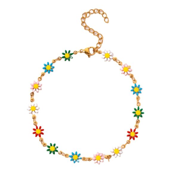 Stainless Steel Colorized Butterfly Five-pointed Star Flower Bracelet - Image 5