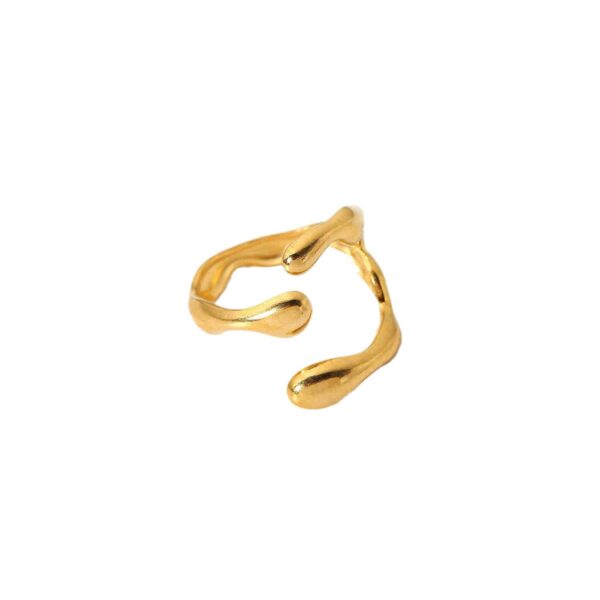 Niche Irregular Crescent Exquisite Titanium Steel Ring For Women - Image 4