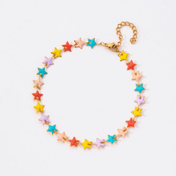 Stainless Steel Colorized Butterfly Five-pointed Star Flower Bracelet - Image 7