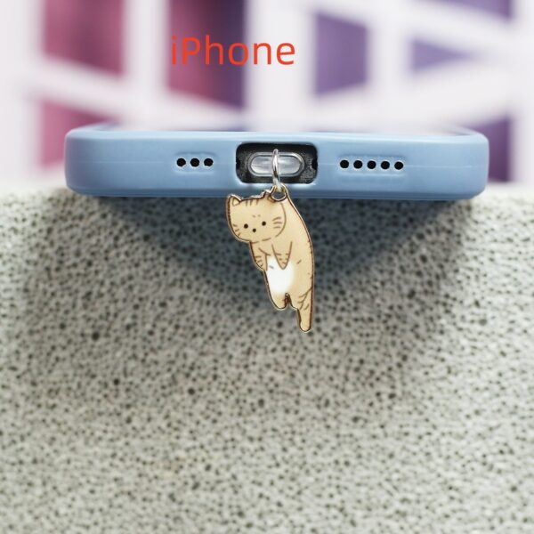 Cute Cat Mobile Phone Dust Plug Alloy Pendant - Image 6