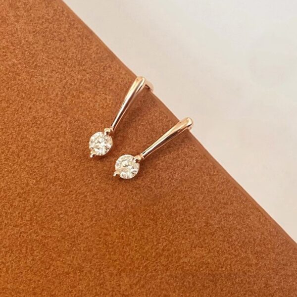 Simple Inlaid Zircon Stud Earrings Minimalist - Image 2