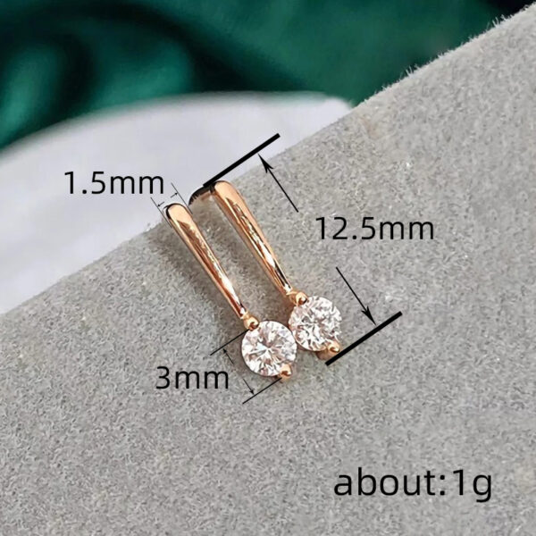 Simple Inlaid Zircon Stud Earrings Minimalist - Image 4